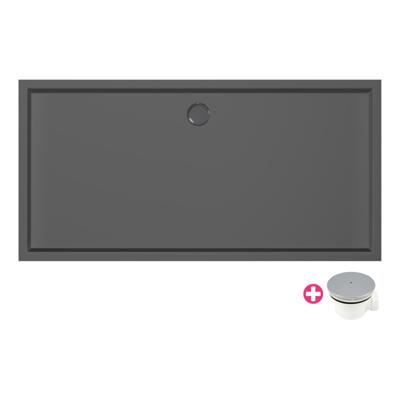 Douchebak Xenz Mariana | 170x80x4 cm | Incl.Afvoersifon-Chroom | Acryl | Rechthoekig | Zwart mat Douchebak Xenz Mariana | 170x80x4 cm | Incl.Afvoersifon-Chroom | Acryl | Rechthoekig | Zwart mat