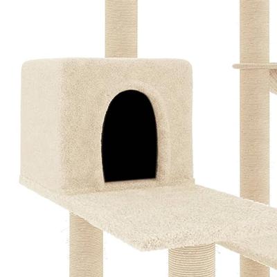 Kattenmeubel met sisal krabpalen 82,5 cm crèmekleurig - thumbnail