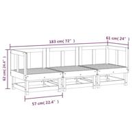 3-delige Loungeset gempregneerd grenenhout - thumbnail