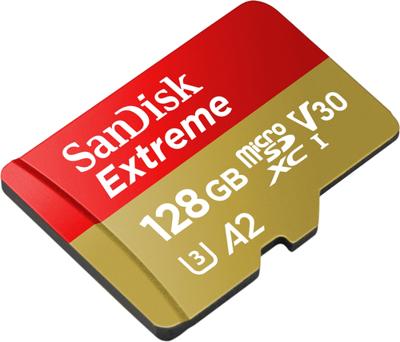 SanDisk Extreme MicroSDXC 128GB SD Adapter Action