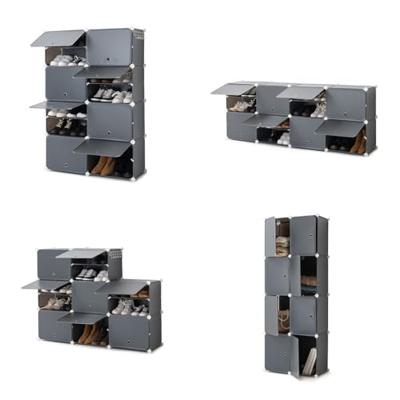 Draagbaar Modulair Schoenenrek InnovaGoods Grijs Inhoud 36 paar