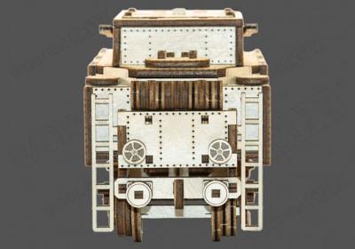 Wooden city 3D puzzel locomotief en kolenwagen