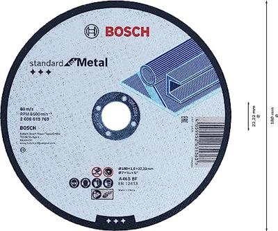 Bosch Accessories Standard for Metal 2608619769 Doorslijpschijf recht 180 mm 1 stuk(s) Metaal Bosch Accessories Standard for Metal 2608619769 Doorslijpschijf recht 180 mm 1 stuk(s) Metaal
