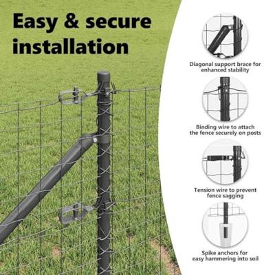 VidaXL Hek met paal grijs 0,8 x 10 m staal en pvc