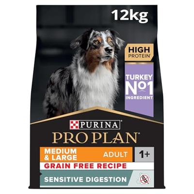 Pro Plan Medium & Large Adult Sensitive Digestion graanvrij hondenvoer 2 x 12 kg - thumbnail