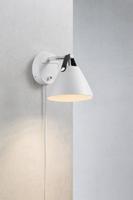Wandlamp slaapkamer &apos;Strap 15&apos; wit GU10 metaal leer DFTP - thumbnail