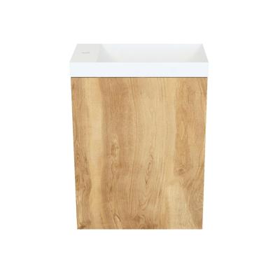 Arcqua Marble Fonteinset - 40x22x54.5cm - fontein mat wit - zonder overloop - oak natural FNK481114