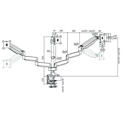 LogiLink BP0052 32 Metallic flat panel bureau steun. - thumbnail