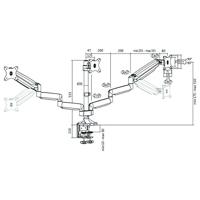 LogiLink BP0052 3-voudig Monitor-tafelbeugel 33,0 cm (13) - 81,3 cm (32) Kantelbaar, Zwenkbaar - thumbnail
