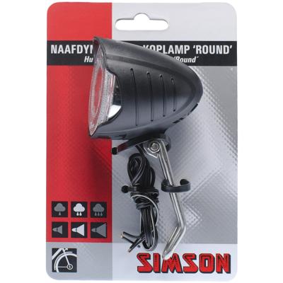 Simson Koplamp round naafdynamo 7 lux led zwart - thumbnail