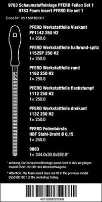 Wera 9783 Schuimrubberen inzetstuk met PFERD vijlen Set 1, 6-delig - 05150183001 - thumbnail
