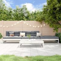 4-delige Loungeset massief grenenhout wit - thumbnail