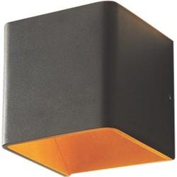 Artdelight Wandlamp Fulda 10x10 cm koper zwart