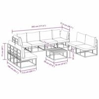 Tuinbankenset met kussen 9 pcs Zwart Aluminium - thumbnail