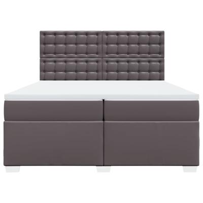 Boxspring met matras kunstleer grijs 200x200 cm