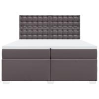 Boxspring met matras kunstleer grijs 200x200 cm - thumbnail