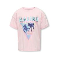 Kids ONLY zomer t-shirt S/S meisjes - loose fit, print - roze - Kogruth - thumbnail