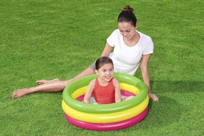Bestway Opblaasbaar Kinderzwembad 3 Ringen Gevoerde Bodem 70x24 cm +2 Jaar Tuin 51128 - thumbnail
