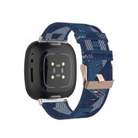 Fitbit Versa 3/4 & Sense 1/2 Canvas nylon bandje - Blauw - thumbnail