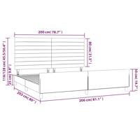 Bedframe zonder matras 200x200 cm fluweel donkergroen - thumbnail
