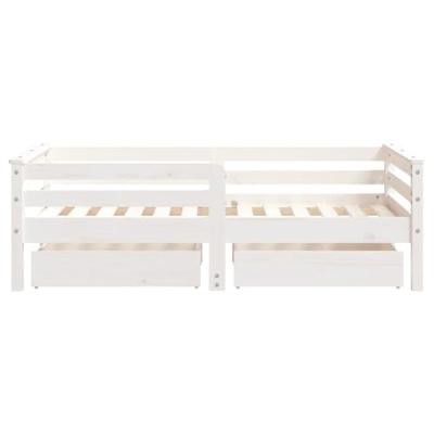 Kinderbedframe met lades 70x140 cm massief grenenhout wit Kinderbedframe met lades 70x140 cm massief grenenhout wit