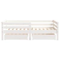 Kinderbedframe met lades 70x140 cm massief grenenhout wit - thumbnail