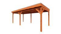 Trendhout Overkapping Casa 660x330 cm- Plat dak- Onbehandeld lariks Douglas hout- Trendhout - thumbnail
