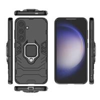 Lunso - Samsung Galaxy S24 - Armor backcover hoes met ringhouder - Zwart - thumbnail