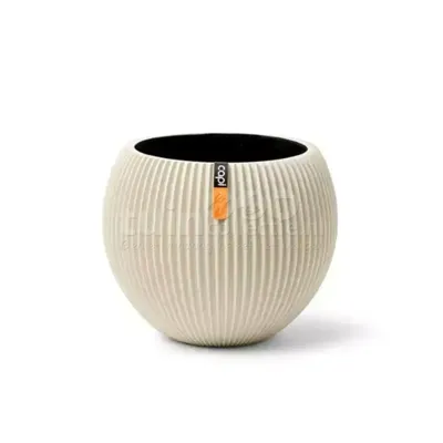 Capi nature groove bol bloempot 22x18 cm beige