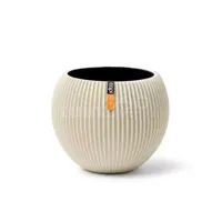 Capi nature groove bol bloempot 22x18 cm beige - thumbnail