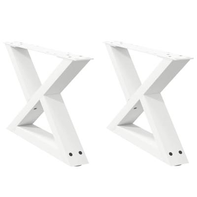 Salontafelpoten 2 st 60x(30-31,3) cm staal wit Salontafelpoten 2 st 60x(30-31,3) cm staal wit