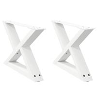 Salontafelpoten 2 st 60x(30-31,3) cm staal wit - thumbnail