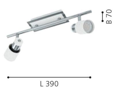 Eglo LedspotDavida 2-lichts metaalgrijs met wit - 92085