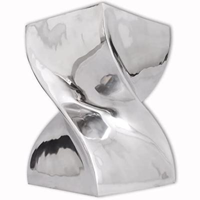 VidaXL Kruk/bijzettafel in gedraaide vorm zilver aluminium