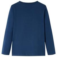 Kindershirt met lange mouwen dinosaurusprint 92 marineblauw - thumbnail