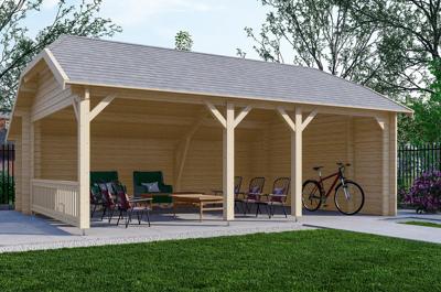 Interflex Wolfskapschuur WKS1 645x535 cm - geïmpregneerd- Wolfskap- Hout- Interflex