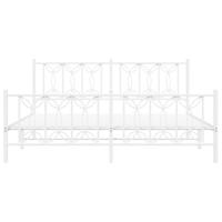 Bedframe met hoofd- en voeteneinde metaal wit 183x213 cm - thumbnail