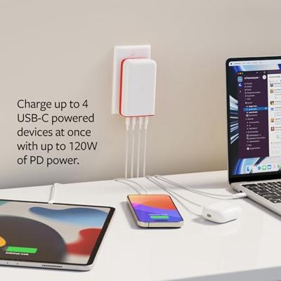 Twelve South Twelve South PlugBug 120W USB-C Wall Cha USB-oplader 120 W USB-C Wit, Rood