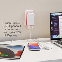 Twelve South Twelve South PlugBug 120W USB-C Wall Cha USB-oplader 120 W USB-C Wit, Rood - thumbnail