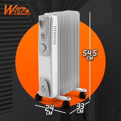 Elektrische olieradiator - 1500W - WARM TECH - 240V - Tot 25m3 - Grijs - thumbnail
