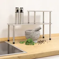 HI keukenrek 2 schappen zilverkleurig - thumbnail