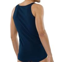 Schiesser Hemd Marineblauw Original Feinripp - thumbnail