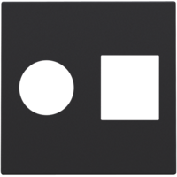 Niko centraalplaat mat zwart TV/RJ45 aansluiting 161-65702 - thumbnail