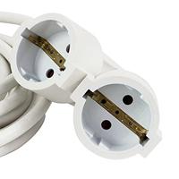 Verlengsnoer wit 5 meter 2 stopcontacten haakse stekker kinderveilig 3x1.5mm² - thumbnail