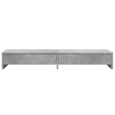 VidaXL Monitorstandaard met lades 100x27x15 cm bewerkt hout betongrijs