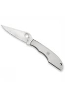 Spyderco Grasshopper Silver Sandvik 12C27 Pe Zakmes Metaal - thumbnail