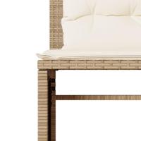 4-delige Loungeset met kussens poly rattan beige - thumbnail