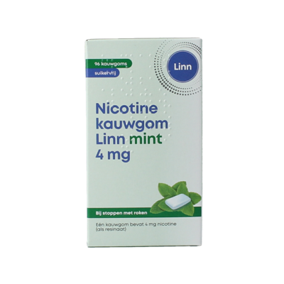 Linn Nicotine kauwgom 4mg mint 96 Stuks