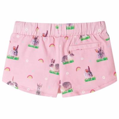 Kindershorts met trekkoord konijnenprint 128 lichtroze