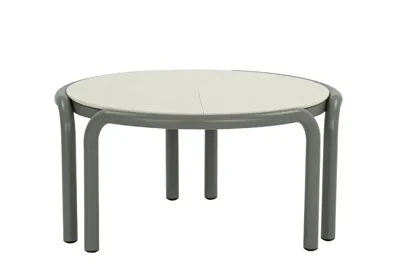 Apple Bee | Koffietafel Lugano Ø79,5 cm | Sintered Stone Travetino White